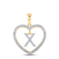 1/4CTW-DIA CN INITIAL &quot;X&quot; HEART PENDANT
