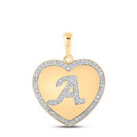 1/4CTW-DIA CN INITIAL &quot;A&quot; HEART PENDANT
