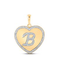 1/4CTW-DIA CN INITIAL &quot;B&quot; HEART PENDANT