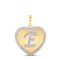 1/4CTW-DIA CN INITIAL &quot;E&quot; HEART PENDANT