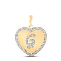 1/4CTW-DIA CN INITIAL &quot;G&quot; HEART PENDANT