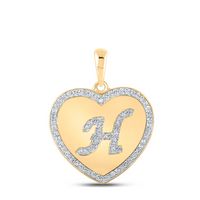 1/4CTW-DIA CN INITIAL &quot;H&quot; HEART PENDANT
