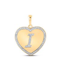 1/4CTW-DIA CN INITIAL &quot;I&quot; HEART PENDANT