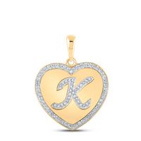 1/4CTW-DIA CN INITIAL &quot;K&quot; HEART PENDANT