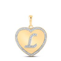 1/4CTW-DIA CN INITIAL &quot;L&quot; HEART PENDANT