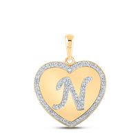 1/4CTW-DIA CN INITIAL &quot;N&quot; HEART PENDANT