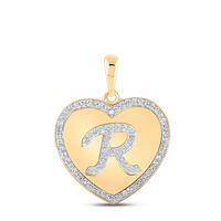 1/4CTW-DIA CN INITIAL &quot;R&quot; HEART PENDANT