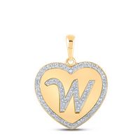 1/3CTW-DIA CN INITIAL &quot;W&quot; HEART PENDANT