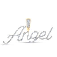 1/2CTW-DIA P1P2 &quot;ANGEL&quot; INITIAL MENS PENDANT
