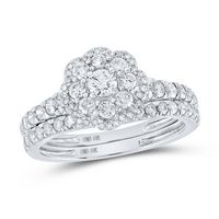 1CTW-DIA ANA M FASHION BRIDAL SET,SINGLE HALO