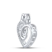 1/8CTW-DIA CN MOM CHILD HEART PENDANT