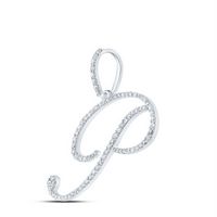 1/2CTW-DIA P1 INITIAL &quot;P&quot; GIFT PENDANT