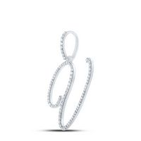 1/2CTW-DIA P1 INITIAL &quot;V&quot; GIFT PENDANT