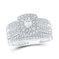 1CTW-DIA NK 1/5CT-CRD BLISS DOUBLE HALO  BRIDAL SET