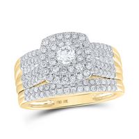 1CTW-DIA NK 1/5CT-CRD BLISS DOUBLE HALO BRIDAL SET