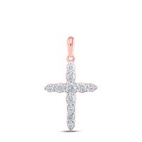 3/8CTW-DIA NK CROSS PENDANT