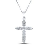 1/2CTW-DIA NK CROSS PENDANT