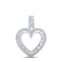 3/8CTW-DIA NK HEART PENDANT