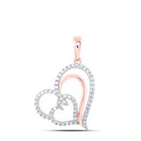 3/8CTW-DIA NK HEART PENDANT