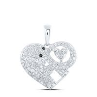1/3CTW-DIA CN HEART SHAPE ELEPHANT PENDANT