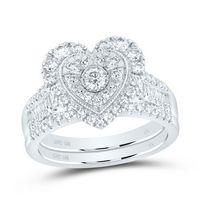 7/8CTW-DIA NK HEART BRIDAL SET