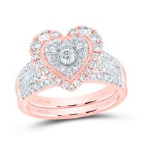7/8CTW-DIA NK HEART BRIDAL SET