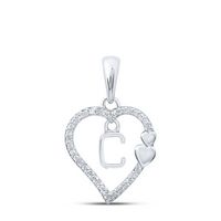 1/10CTW-DIA P1P2 GIFT HEART INITIAL &quot;C&quot; PENDANT