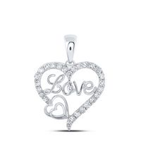 3/8CTW-DIA NK HEART LOVE PENDANT