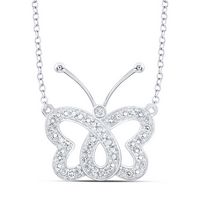 1/4CTW-DIA NK BUTTERFLY NECKLACE