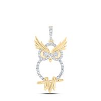 1/3CTW-DIA NK OWL MENS CHARM