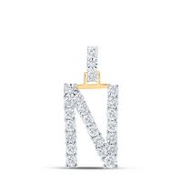 1/8CTW-DIA NK INITIAL &quot;N&quot; PENDANT