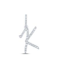1/8CTW-DIA NK INITIAL &quot;K&quot; PENDANT