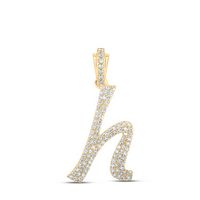 3/8CTW-DIA NK INITIAL &quot;H&quot; PENDANT