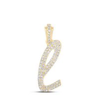 3/8CTW-DIA NK INITIAL &quot;L&quot; PENDANT