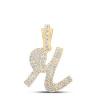 3/8CTW-DIA NK INITIAL &quot;R&quot; PENDANT