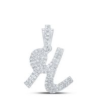 3/8CTW-DIA NK INITIAL &quot;R&quot; PENDANT