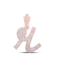 3/8CTW-DIA NK INITIAL &quot;R&quot; PENDANT