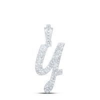 1/2CTW-DIA NK INITIAL &quot;Y&quot; PENDANT