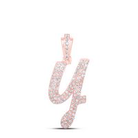 1/2CTW-DIA NK INITIAL &quot;Y&quot; PENDANT