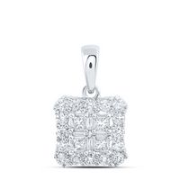 5/8CTW-DIA NK SQUARE PENDANT