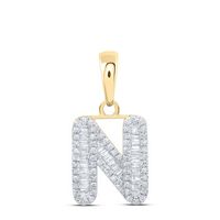 1/3CTW-DIA P1P2 INITIAL &quot;N&quot; PENDANT