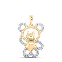 1/6CTW-DIA NK TEDDY BEAR PENDANT