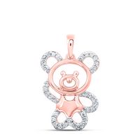 1/6CTW-DIA NK TEDDY BEAR PENDANT