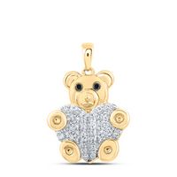 1/5CTW-DIA NK TEDDY BEAR PENDANT