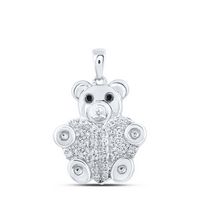 1/5CTW-DIA NK TEDDY BEAR PENDANT
