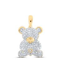 1/2CTW-DIA NK TEDDY BEAR PENDANT