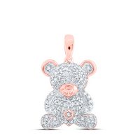 1/2CTW-DIA NK TEDDY BEAR PENDANT