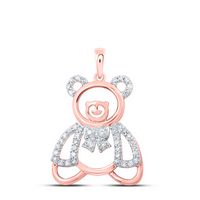 1/5CTW-DIA NK TEDDY BEAR PENDANT