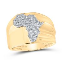1/3CTW-DIA NK AFRICA MAP MENS RING