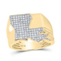 1/2CTW-DIA NK LOUISIANIA MAP MENS RING